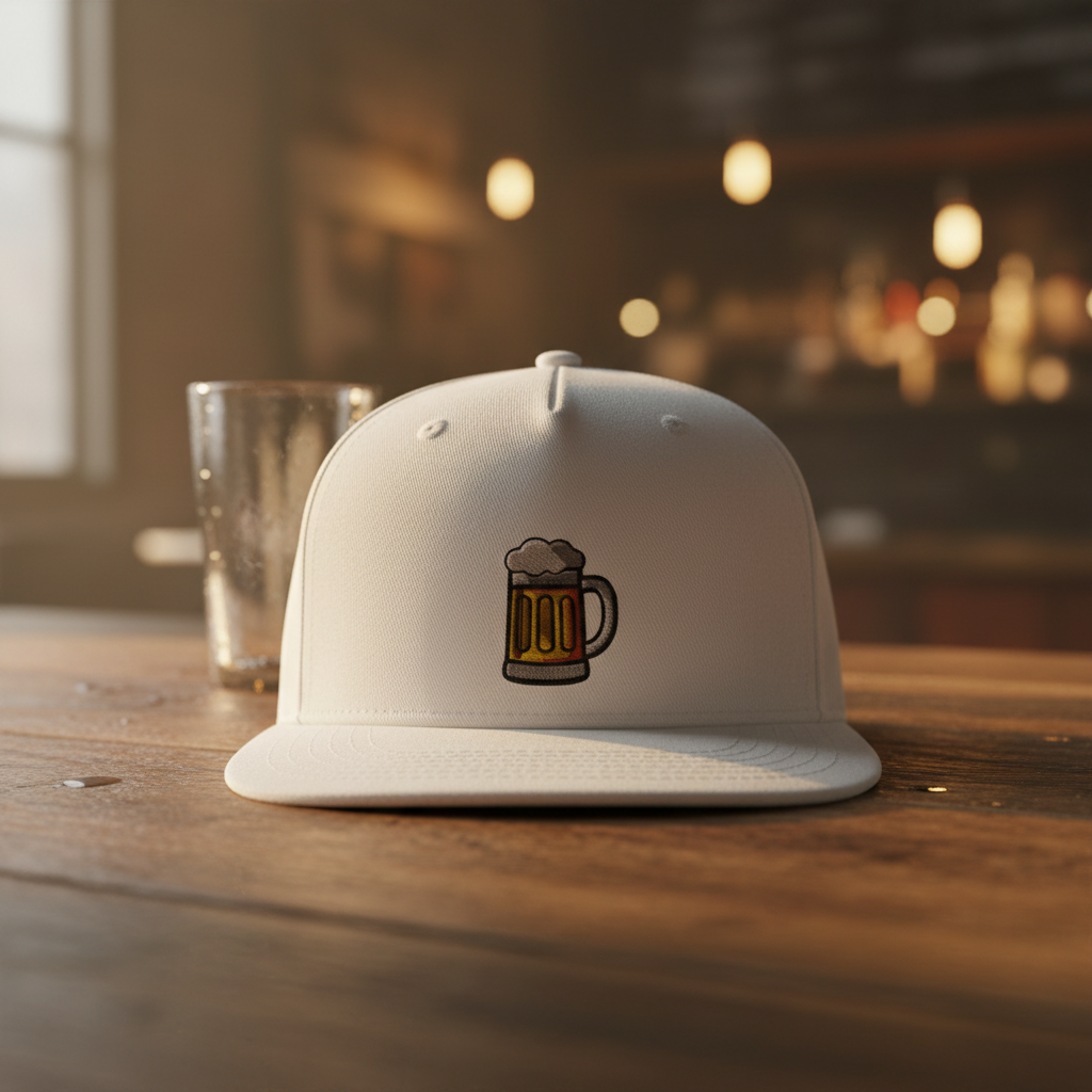 Cocktail Snapback Cap | Gestickte Symbole für Espresso Martini, Pina Colada, Bier & Wein