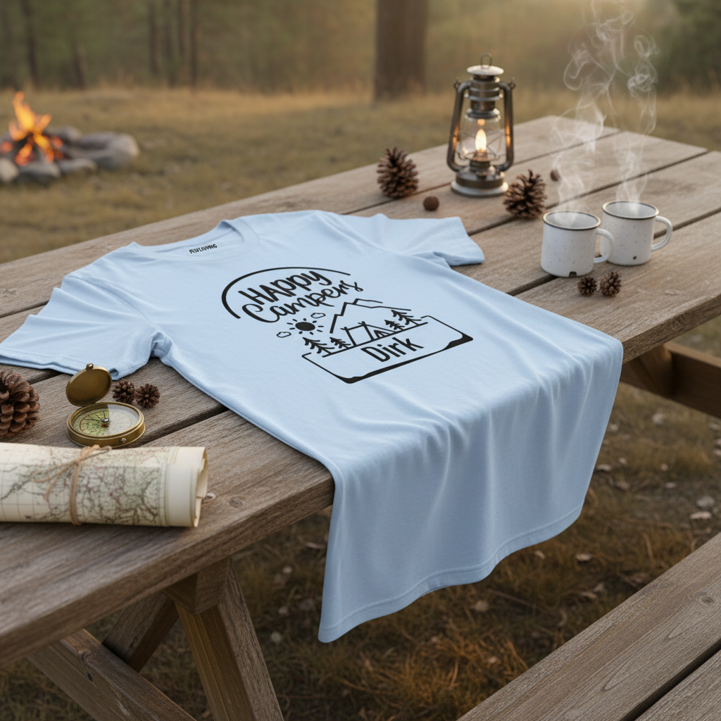 Personalisiertes Camping T-Shirt mit Familiennamen - Lustiges Camping Life Shirt - Geschenk für Camper - Custom Camping Abenteuer Shirt