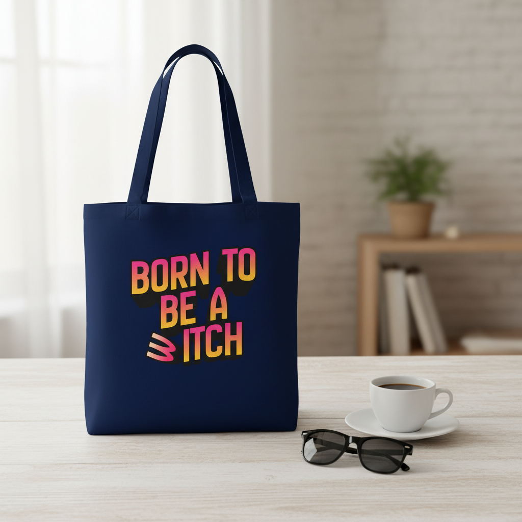 Tragetasche „Born to be a b/witch“ | Jutebeutel im Boho-Stil | Halloween- & Alltags-Accessoire