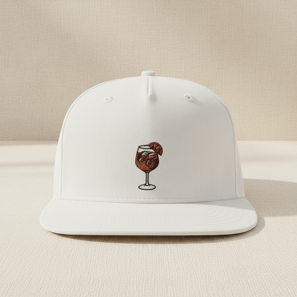 Cocktail Snapback Cap | Gestickte Symbole für Espresso Martini, Pina Colada, Bier & Wein