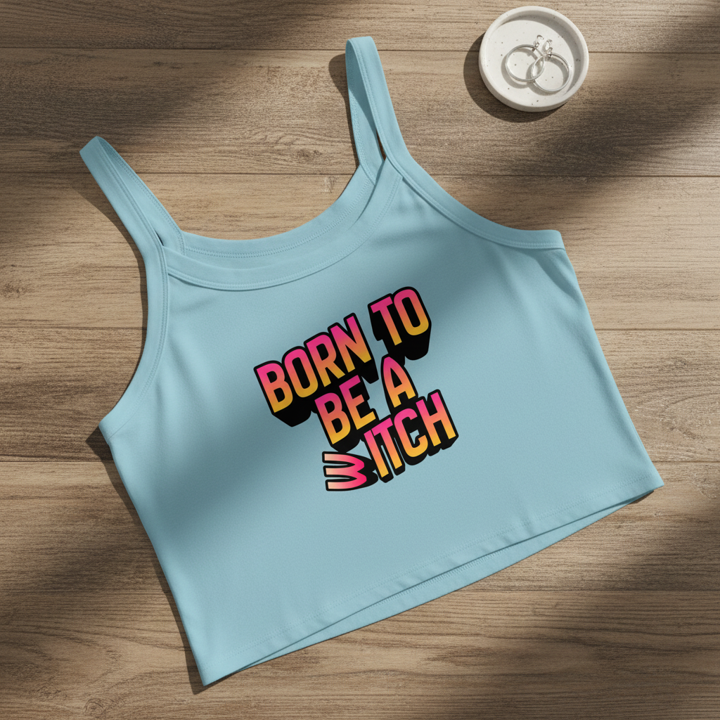 Tank Top „Born to be a B/W itch“ | Baumwollmix | Stretch & Statement