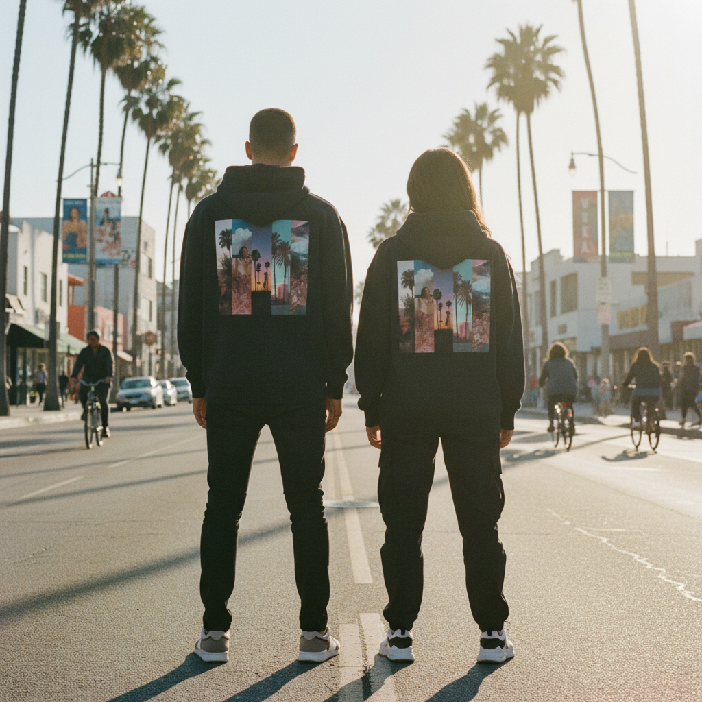 Premium LA Vibes Zip-Up Hoodie – Stylisher Hoodie mit Kapuze & Reißverschluss