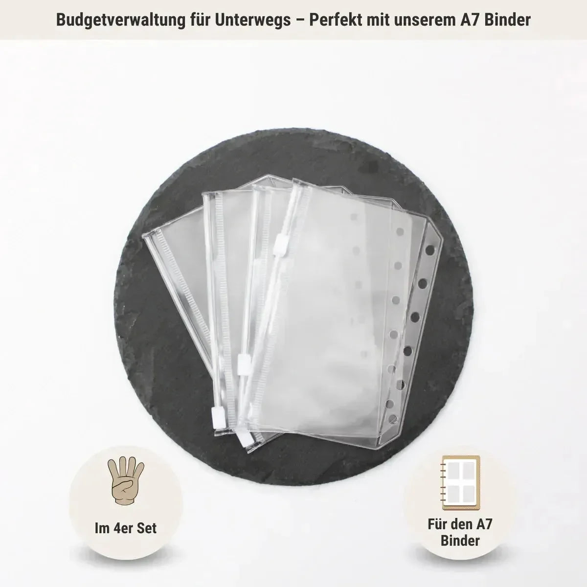 Klarsichthüllen mit Zippverschluss (A7 / 4x)
