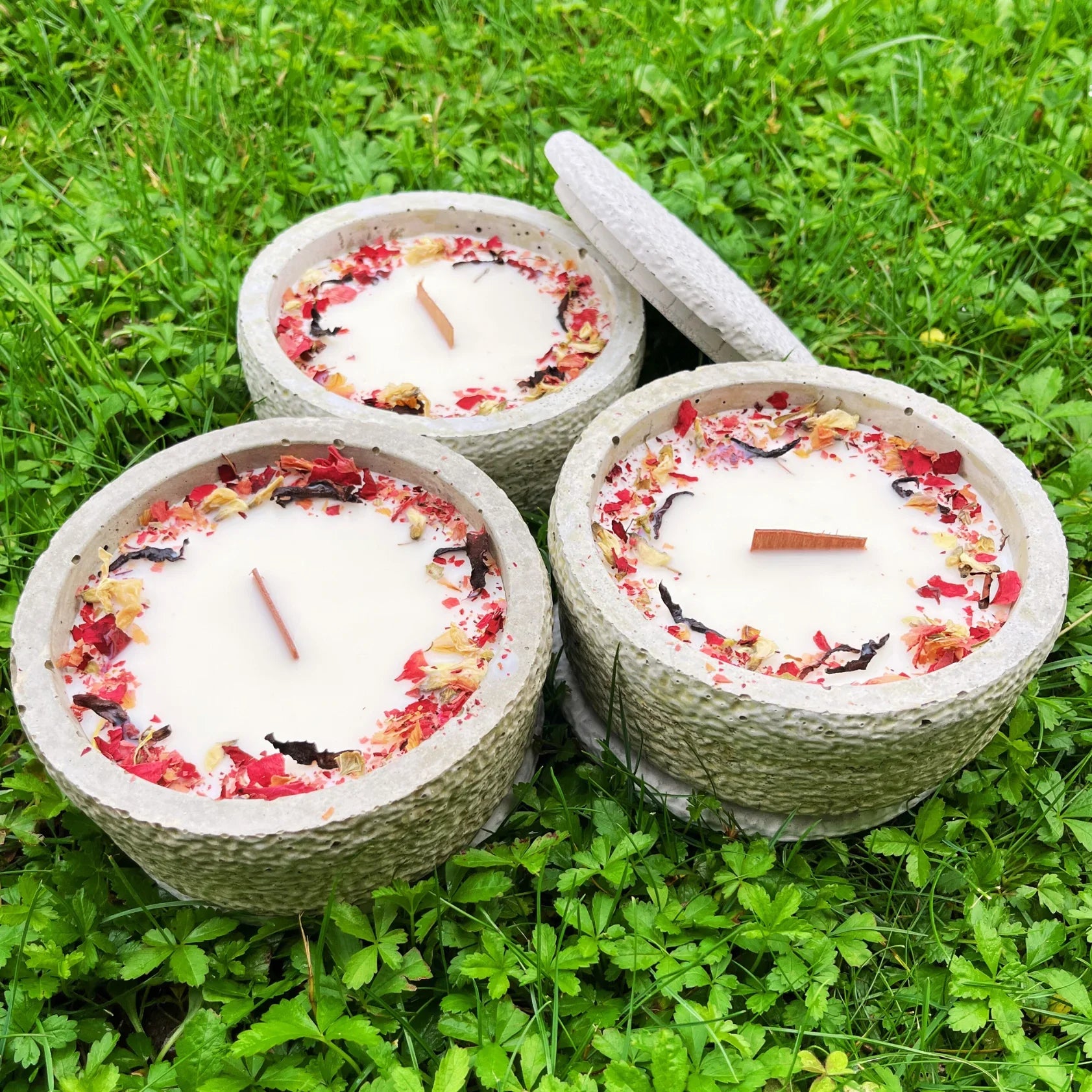 Outdoor Citronella-Betonkerzenset  „Grey - Mugge Schreck“