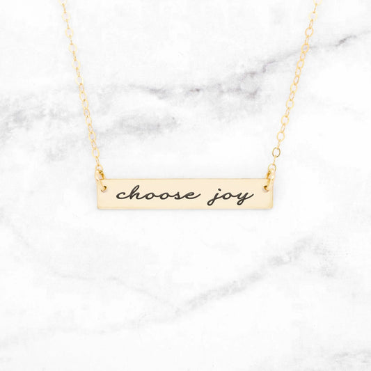 Halskette "Choose Joy", vergoldet