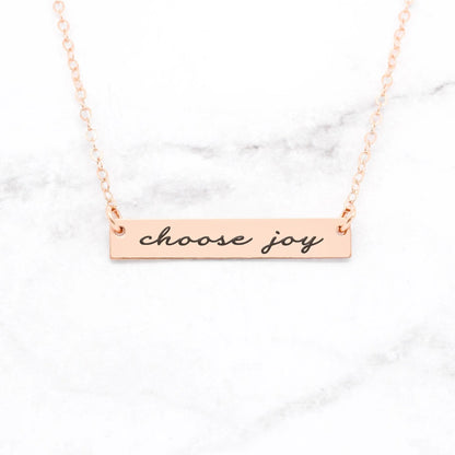 Halskette "Choose Joy", vergoldet