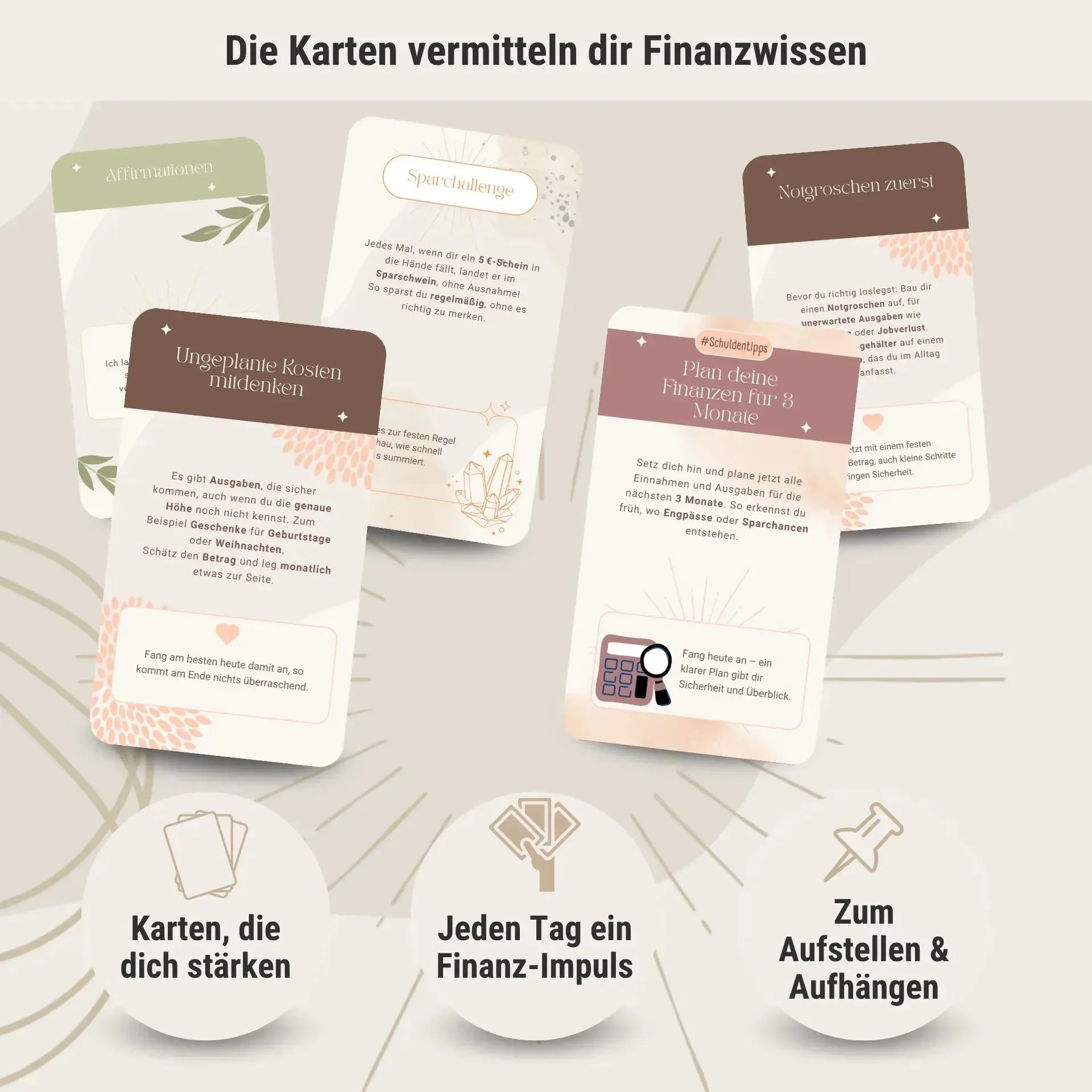 Finanzkarten - Set mit 40 Karten