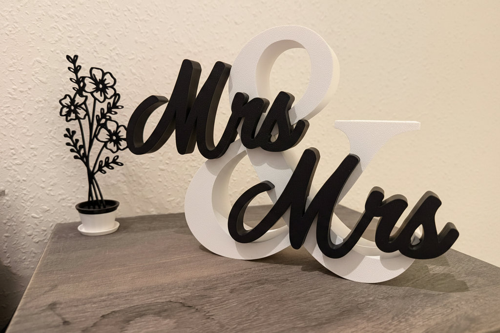 Geschenk zur Hochzeit "Mr & Mrs", "Mr & Mr" oder "Mrs & Mrs", aus PLA, tolles Hochzeitsgeschenk