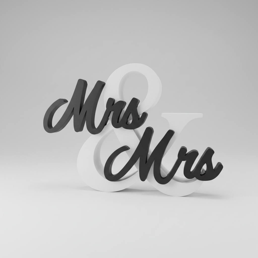 Geschenk zur Hochzeit "Mr & Mrs", "Mr & Mr" oder "Mrs & Mrs", aus PLA, tolles Hochzeitsgeschenk