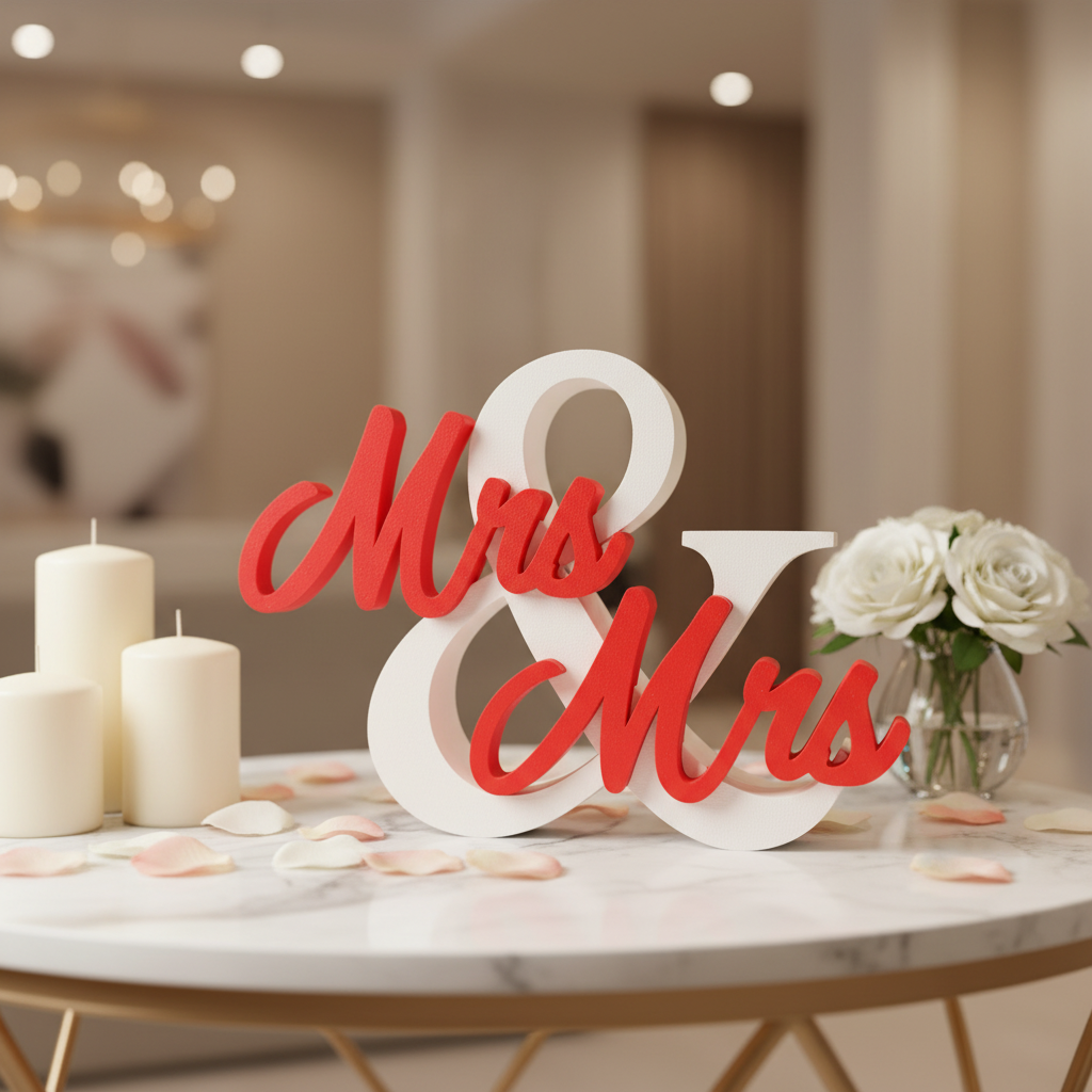 Geschenk zur Hochzeit "Mr & Mrs", "Mr & Mr" oder "Mrs & Mrs", aus PLA, tolles Hochzeitsgeschenk