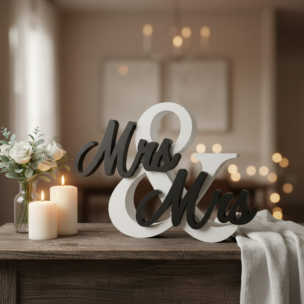 Geschenk zur Hochzeit "Mr & Mrs", "Mr & Mr" oder "Mrs & Mrs", aus PLA, tolles Hochzeitsgeschenk