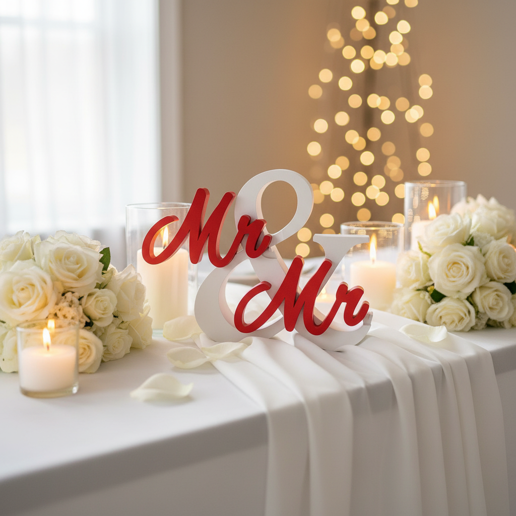 Geschenk zur Hochzeit "Mr & Mrs", "Mr & Mr" oder "Mrs & Mrs", aus PLA, tolles Hochzeitsgeschenk