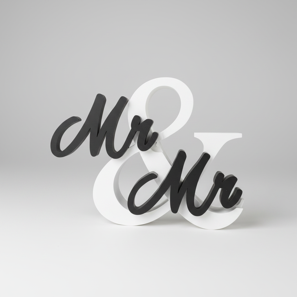 Geschenk zur Hochzeit "Mr & Mrs", "Mr & Mr" oder "Mrs & Mrs", aus PLA, tolles Hochzeitsgeschenk