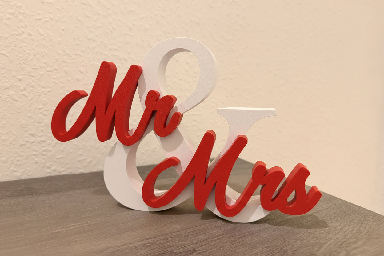 Geschenk zur Hochzeit "Mr & Mrs", "Mr & Mr" oder "Mrs & Mrs", aus PLA, tolles Hochzeitsgeschenk