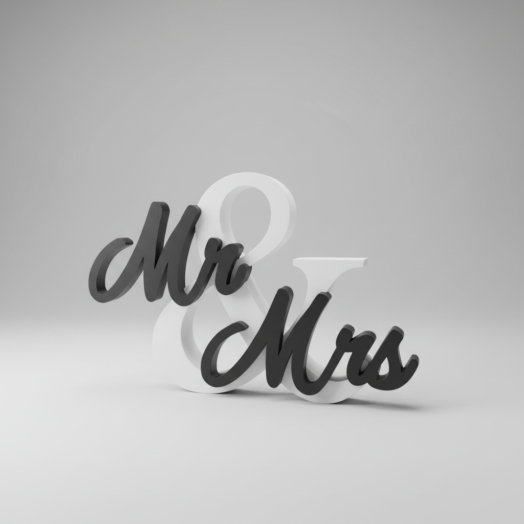 Geschenk zur Hochzeit "Mr & Mrs", "Mr & Mr" oder "Mrs & Mrs", aus PLA, tolles Hochzeitsgeschenk