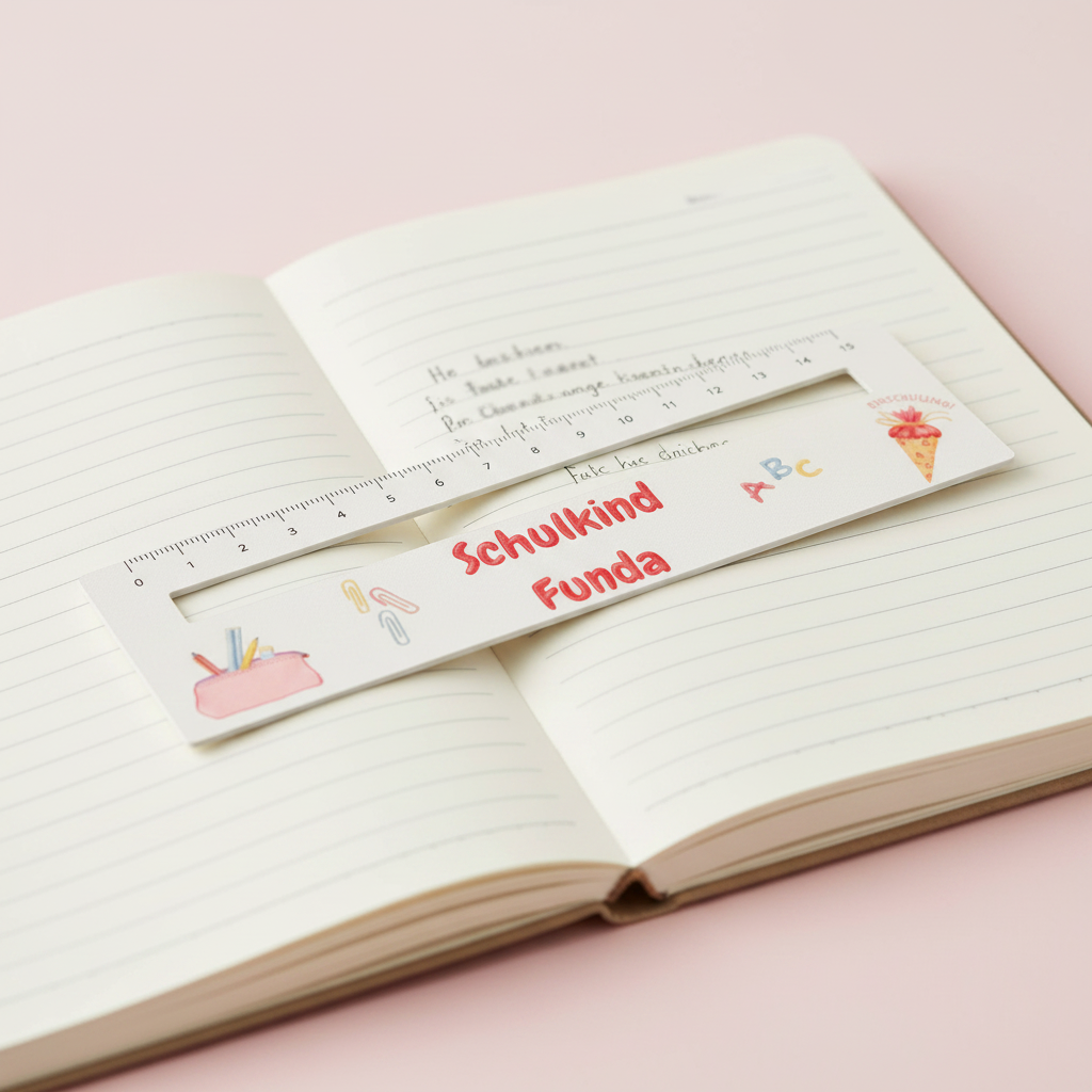 Personalisiertes Leselineal „Schulkind mit Namen“ | 3 mm | Lernhilfe & Geschenk