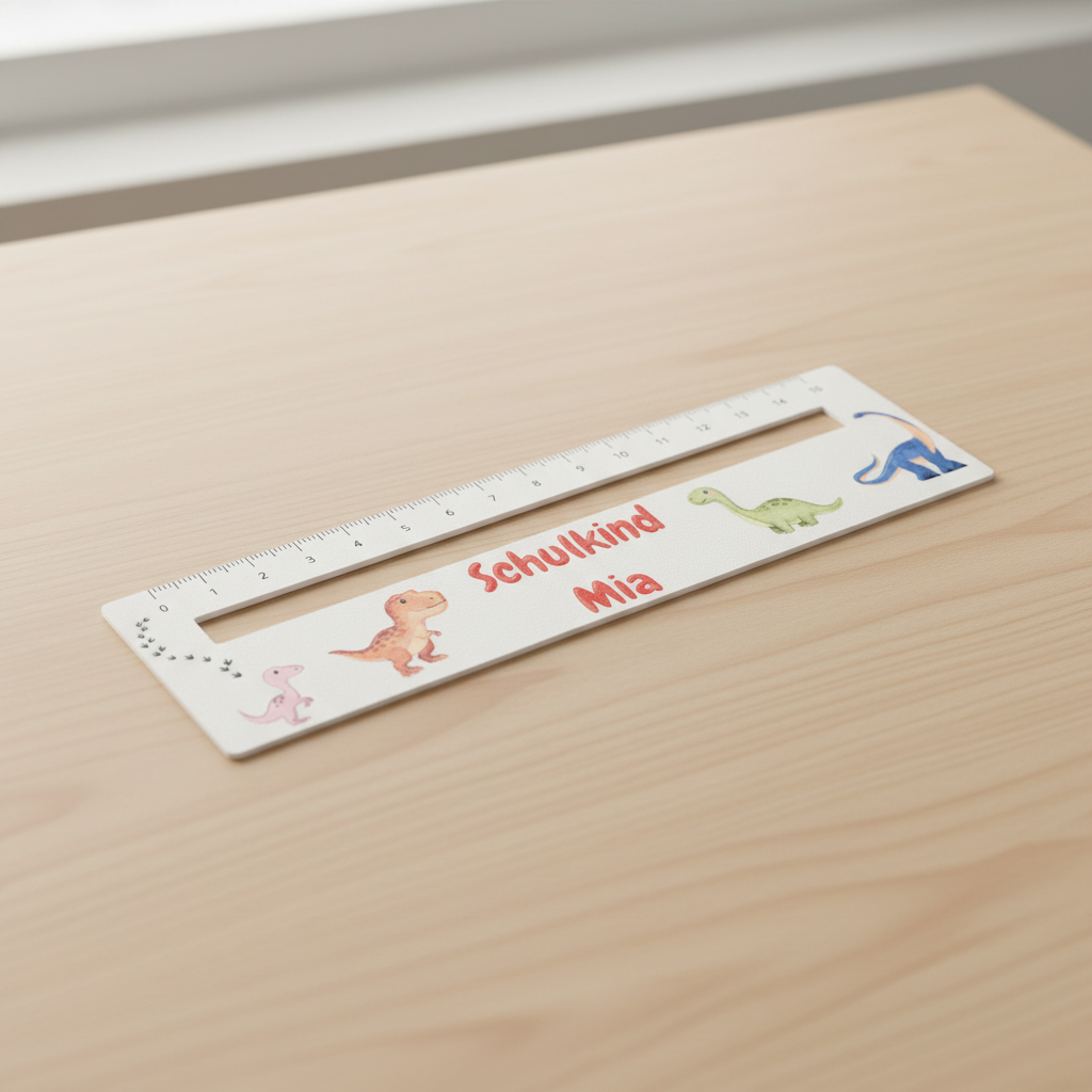 Personalisiertes Leselineal „Schulkind mit Namen“ | 3 mm | Lernhilfe & Geschenk