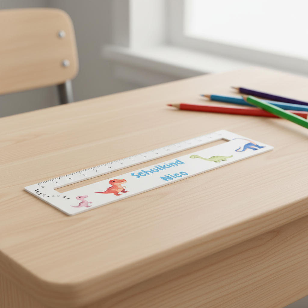 Personalisiertes Leselineal „Schulkind mit Namen“ | 3 mm | Lernhilfe & Geschenk