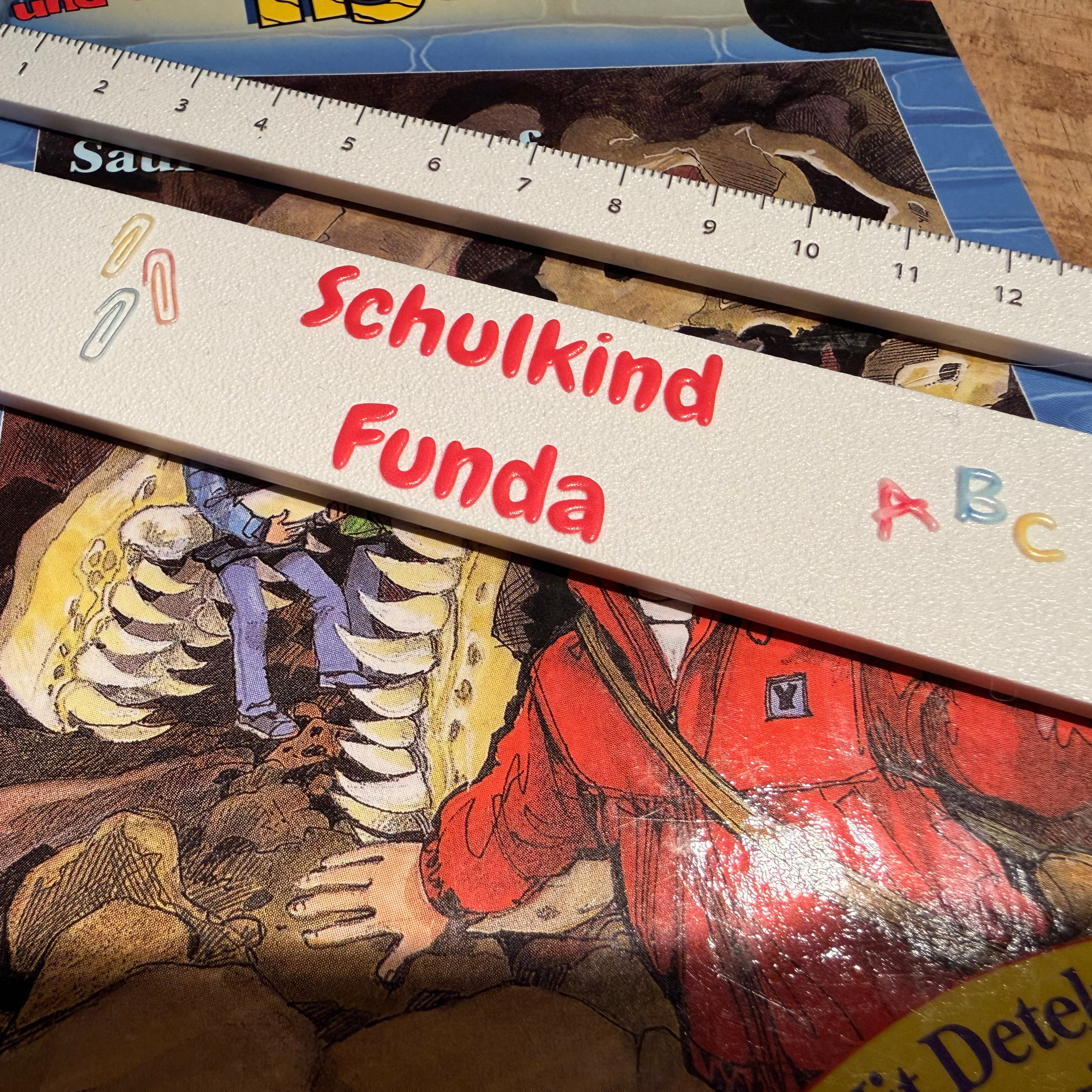 Personalisiertes Leselineal „Schulkind mit Namen“ | 3 mm | Lernhilfe & Geschenk