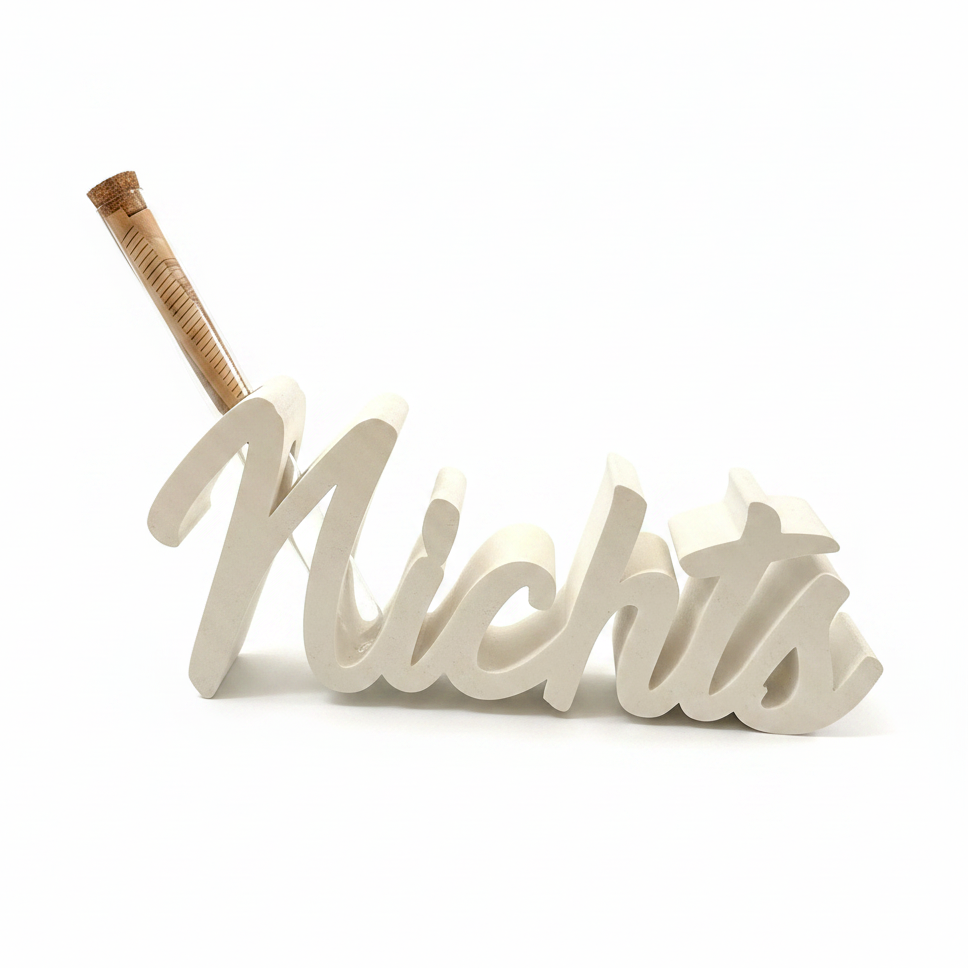 Off-white 3d gedruckter nights weinkorkenhalter aus pla mit naturholzstruktur und eingesetztem korken