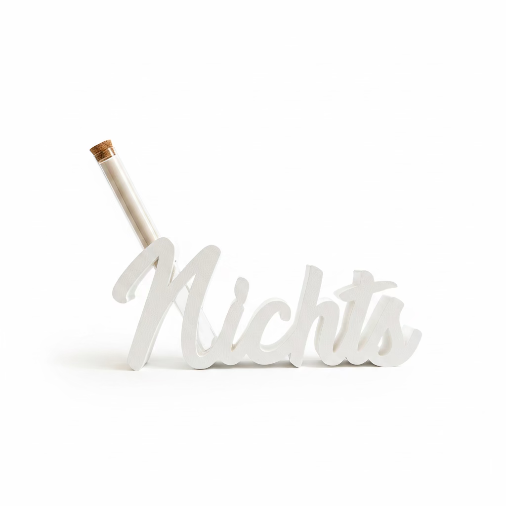 3D Druck Geschenk „Nichts“ | PLA | Humorvoll & originell, mit oder ohne Reagenzglas