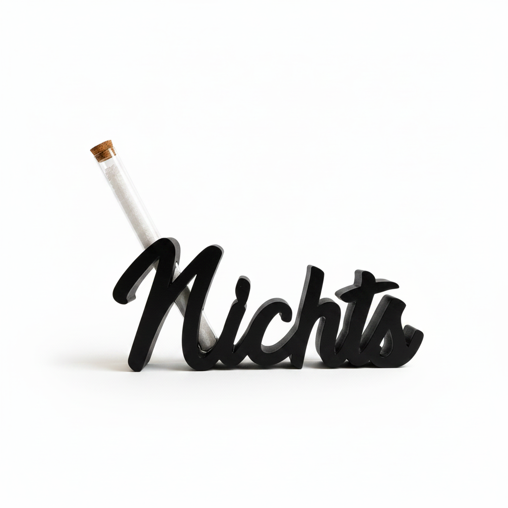 3D Druck Geschenk „Nichts“ | PLA | Humorvoll & originell, mit oder ohne Reagenzglas