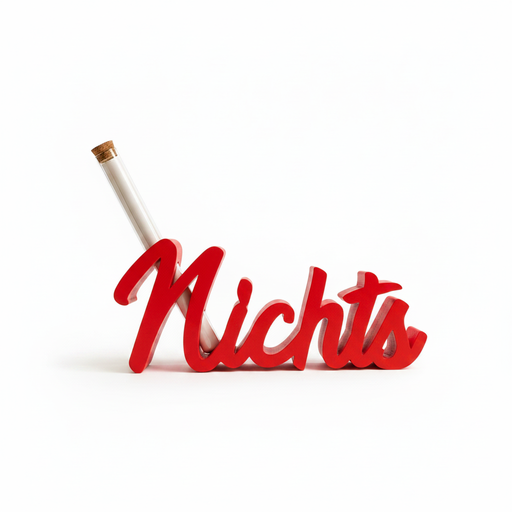 3D Druck Geschenk „Nichts“ | PLA | Humorvoll & originell, mit oder ohne Reagenzglas