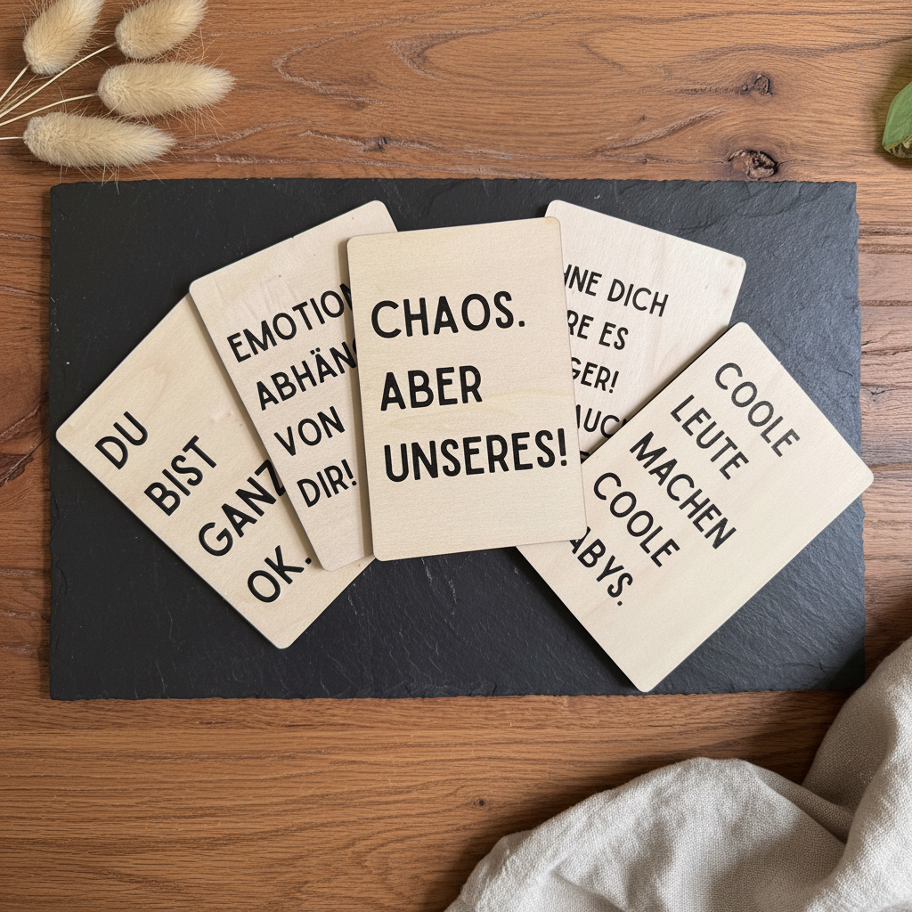 Holzkarte „Du bist ganz OK“ | UV-Druck Geschenkkarte aus Holz