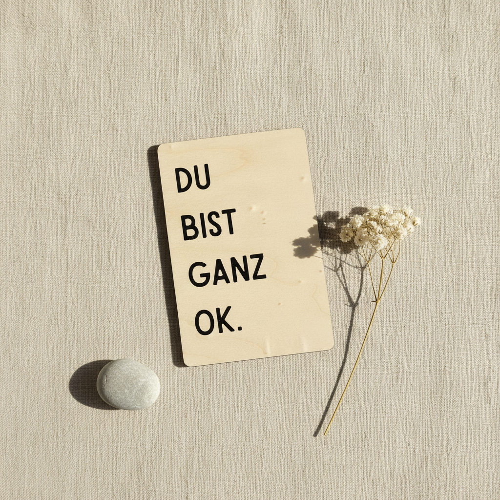Holzkarte „Du bist ganz OK“ | UV-Druck Geschenkkarte aus Holz