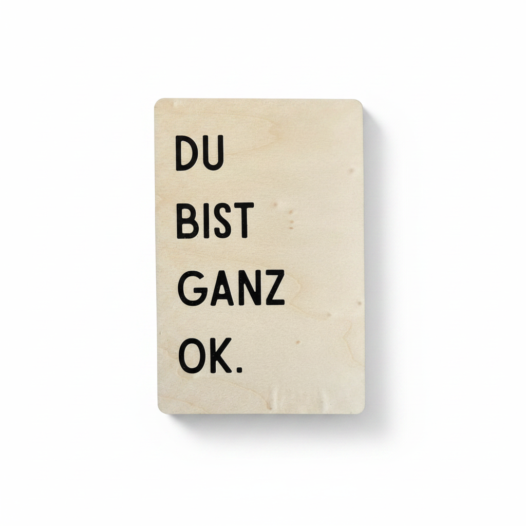 Holzkarte „Du bist ganz OK“ | UV-Druck Geschenkkarte aus Holz
