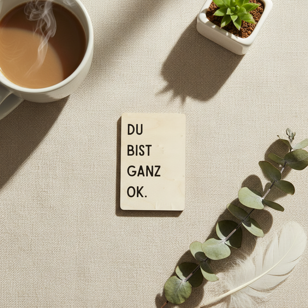 Holzkarte „Du bist ganz OK“ | UV-Druck Geschenkkarte aus Holz