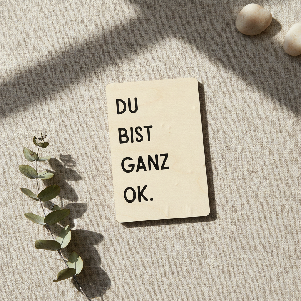 Holzkarte „Du bist ganz OK“ | UV-Druck Geschenkkarte aus Holz
