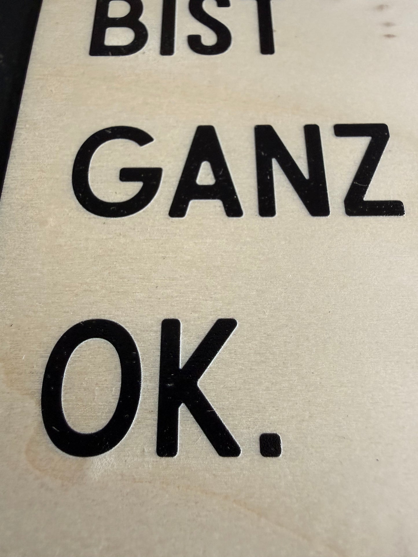 Holzkarte „Du bist ganz OK“ | UV-Druck Geschenkkarte aus Holz