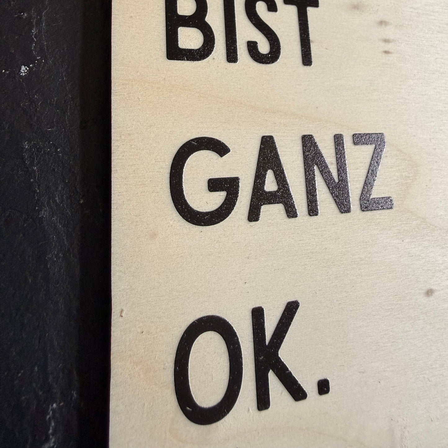 Holzkarte „Du bist ganz OK“ | UV-Druck Geschenkkarte aus Holz