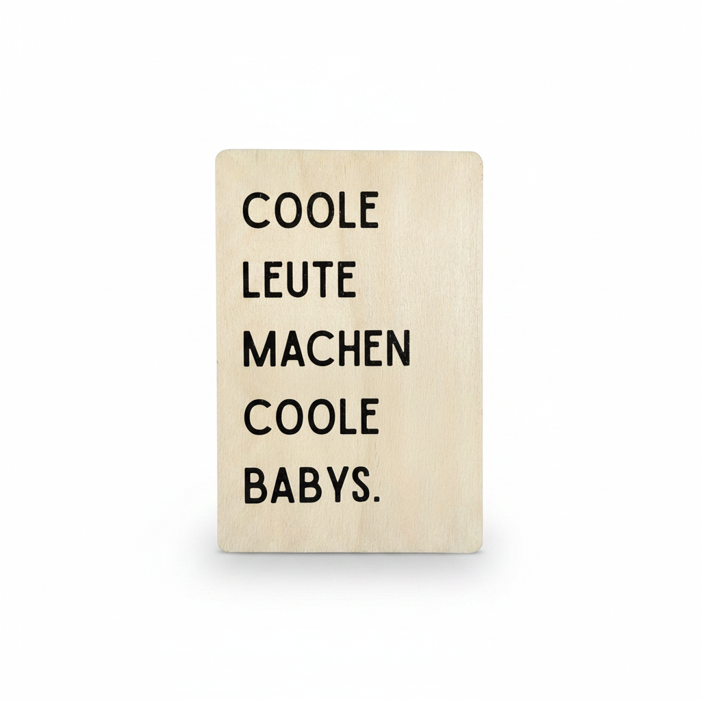 Holzkarte „Coole Leute machen Coole Babys“ | UV-Druck Geburtskarte