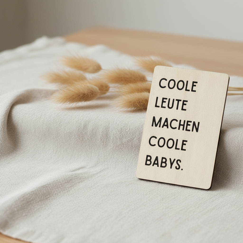 Holzkarte „Coole Leute machen Coole Babys“ | UV-Druck Geburtskarte