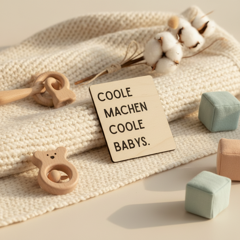 Holzkarte „Coole Leute machen Coole Babys“ | UV-Druck Geburtskarte