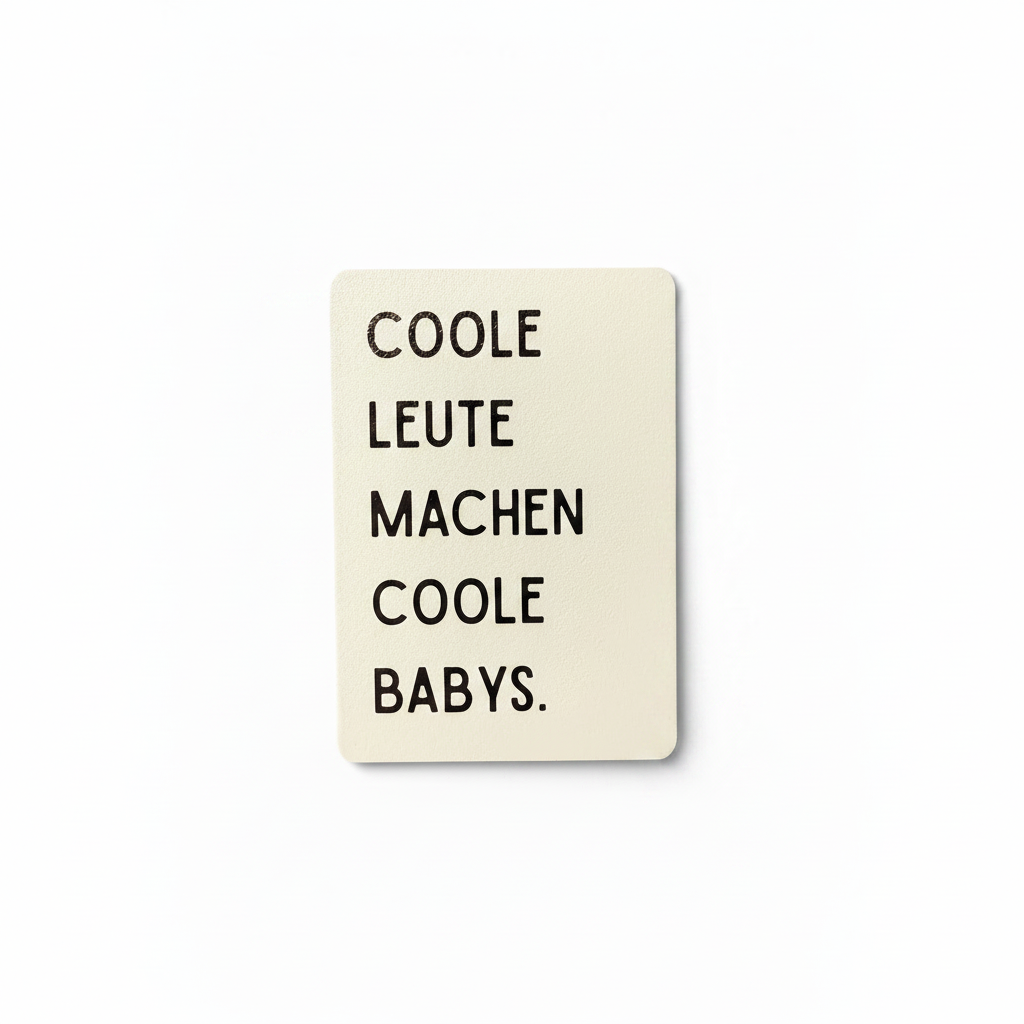 Geschenkkarte "Coole Leute machen Coole Babys", PLA, mit Wunschtext möglich