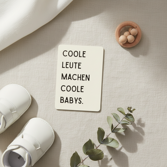 Geschenkkarte "Coole Leute machen Coole Babys", PLA, mit Wunschtext möglich