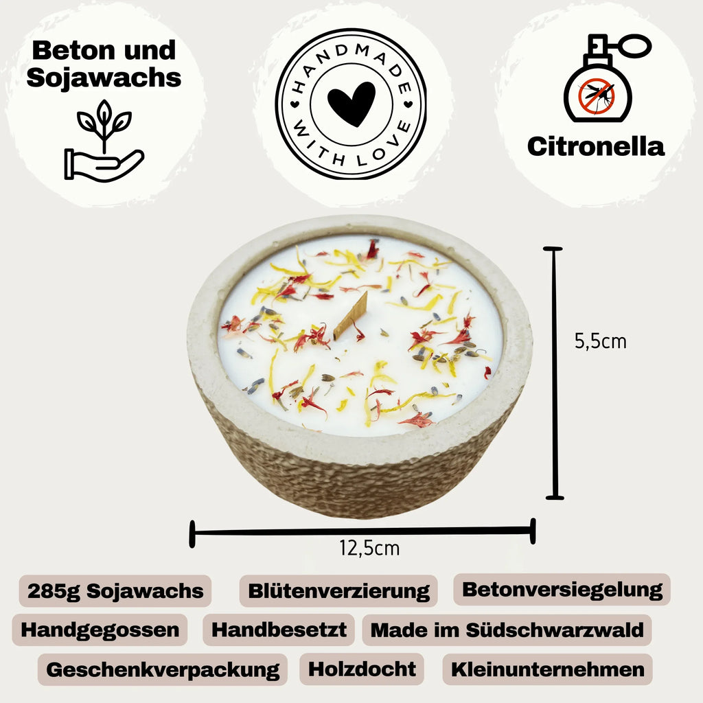 Outdoor Citronella-Betonkerzenset  „Grey - Mugge Schreck“