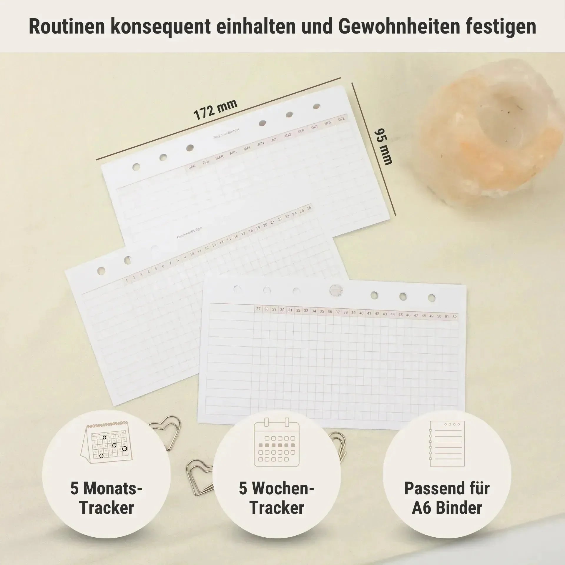 Routine Tracker 10er-Set (Wochen & Monate) - Personal (A6)