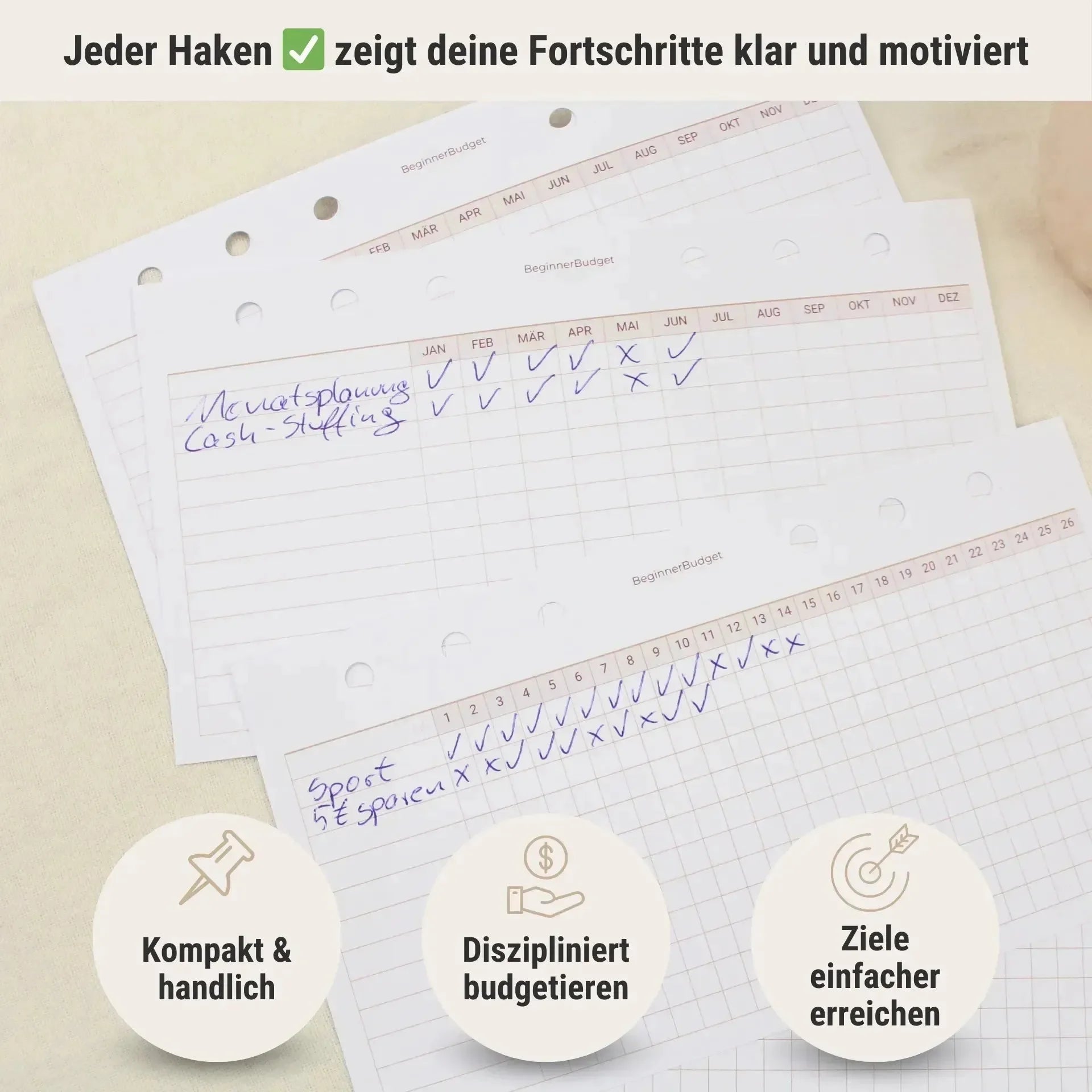 Routine Tracker 10er-Set (Wochen & Monate) - Personal (A6)