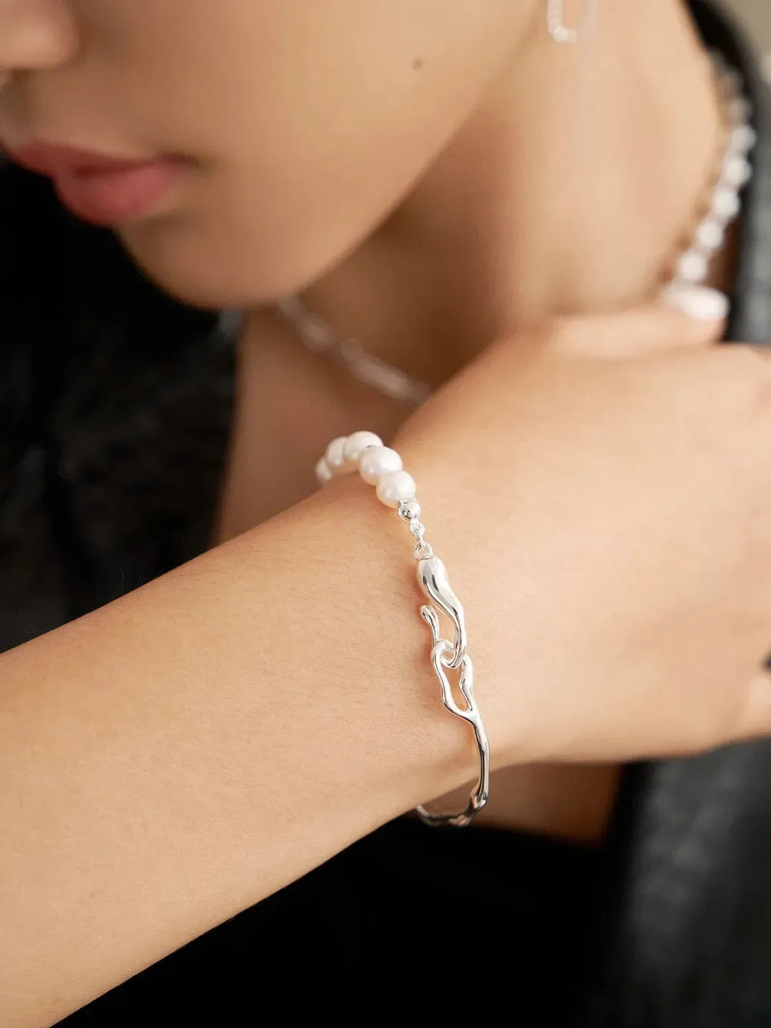 Armband "Arielle" mit Frischwasser Perlen, vergoldet oder in Silber