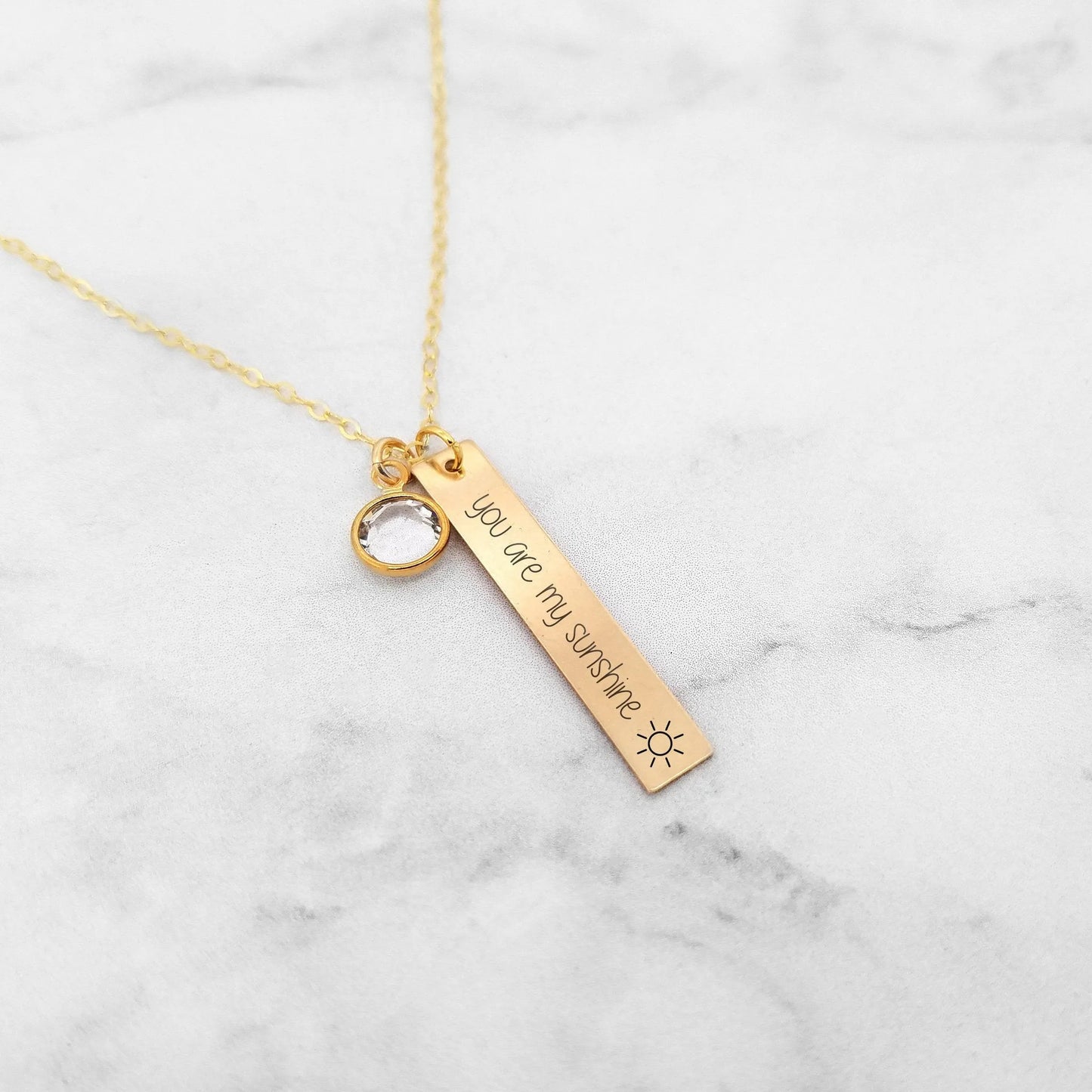 Halskette "You Are My Sunshine", vergoldet oder Silber