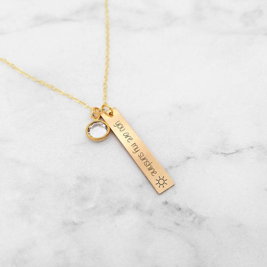 Halskette "You Are My Sunshine", vergoldet oder Silber