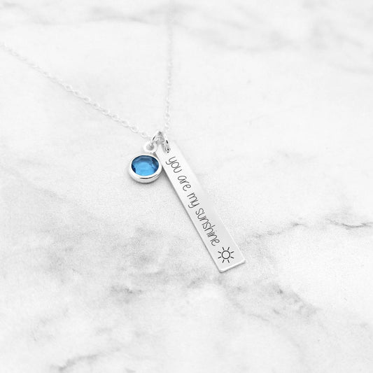 Halskette "You Are My Sunshine", vergoldet oder Silber