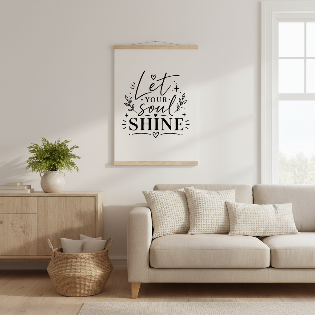 Boho Motivations Poster mit Holzleiste | Lustige Sprüche Wandbild | Minimalistisches Wanddeko Geschenk | Dunkler Humor Wandkunst
