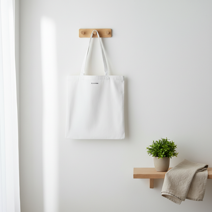 Weiße canvas shopper tasche mit passenden griffen und schwarzer stickerei espresso martini, 100 baumwolle
