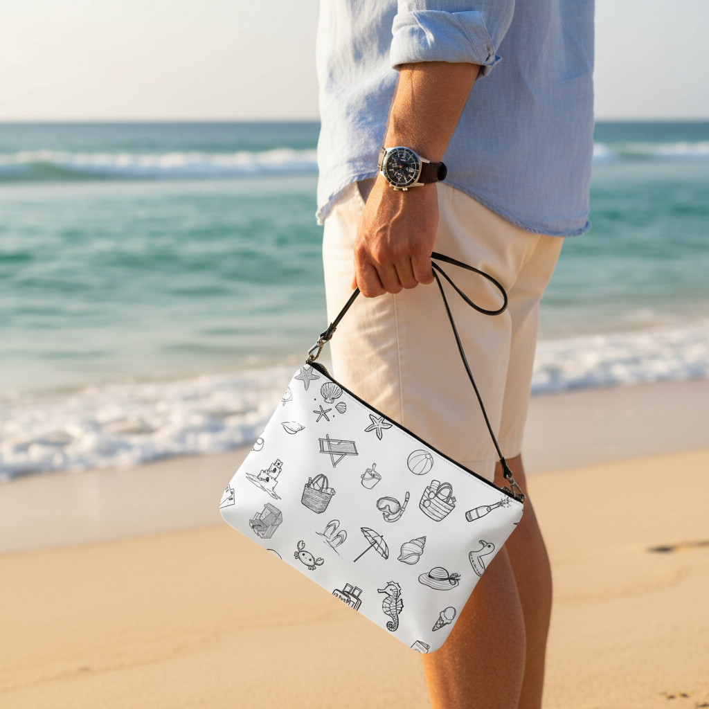 Umhängetasche „Beach Doodles“ | Bedruckte Crossbody-Tasche, Unisex
