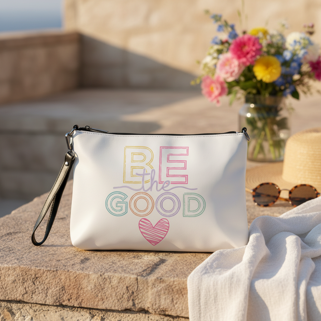 Umhängetasche „Be The Good“ | Crossbody-Tasche mit Neon-Schriftzug